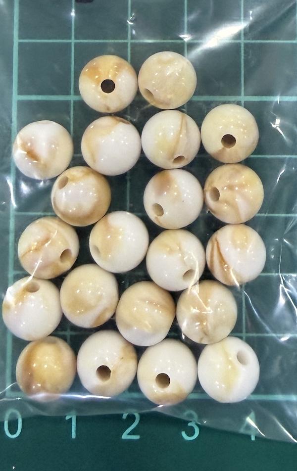 Bead 12mm Marble Cream